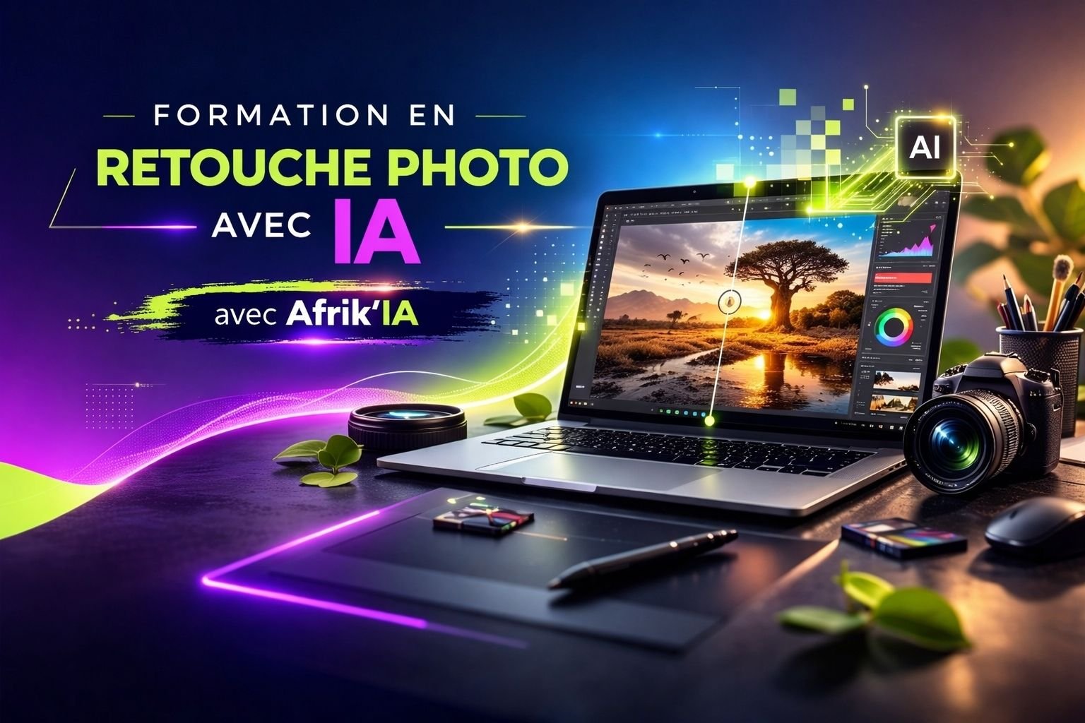 Formation IA graphisme en ligne - avec la startup AfrikIA